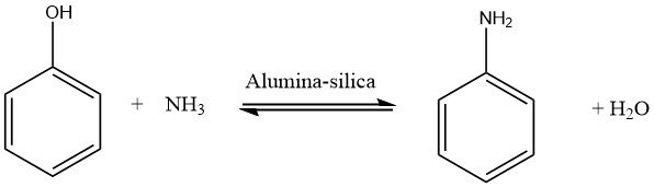 production of aniline by Amination of Phenol