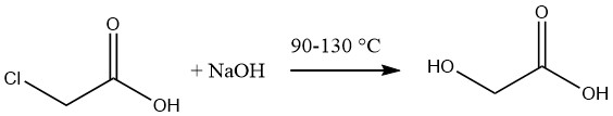 production of glycolic acid by hydrolysis of chloroacetic acid