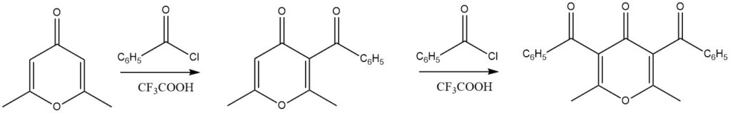 Acylation of Substituted 4 H-pyrones