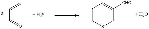 addition of hydrogen sulfide to Acrolein