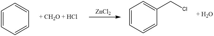 chloromethylation of benzene with formaldehyde – HCl