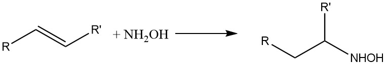 reaction of hydroxylamine with alkene