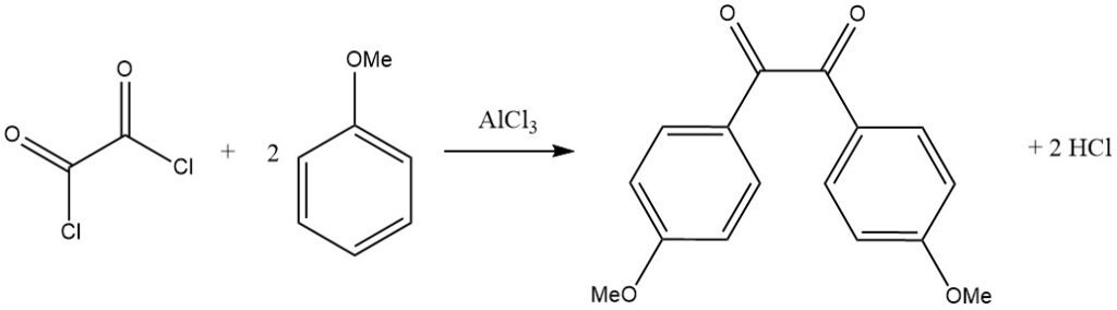 reaction of oxalyl chloride with anisole