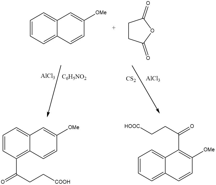 solvent influence on the regioselectivity of the acylation