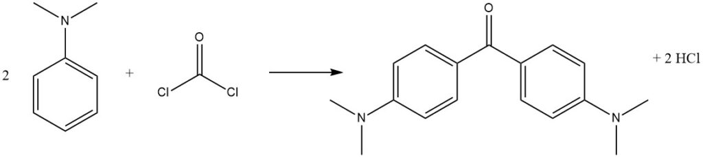 synthesis of 4,4'-bis(dimethylamino)benzophenone (Michler’s ketone)