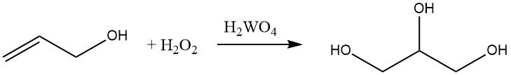 Production of glycerol by hydroxylation of allyl alcohol