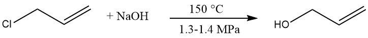 production of allyl alcohol by hydrolysis of allyl chloride