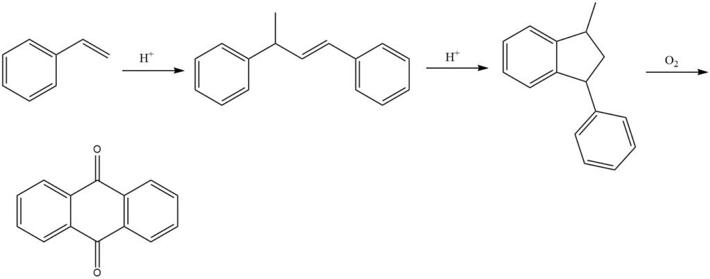 Production of anthraquinone by styrene process