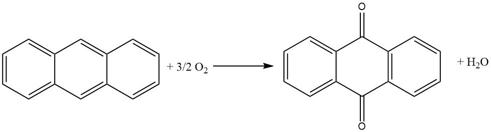 production of Anthraquinone by vapor-phase Oxidation of Anthracene with oxygen