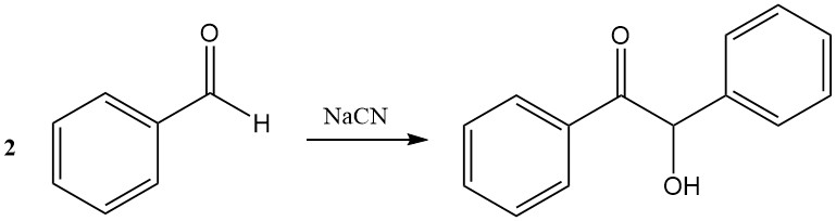Production of benzoin by condensation of benzaldehyde