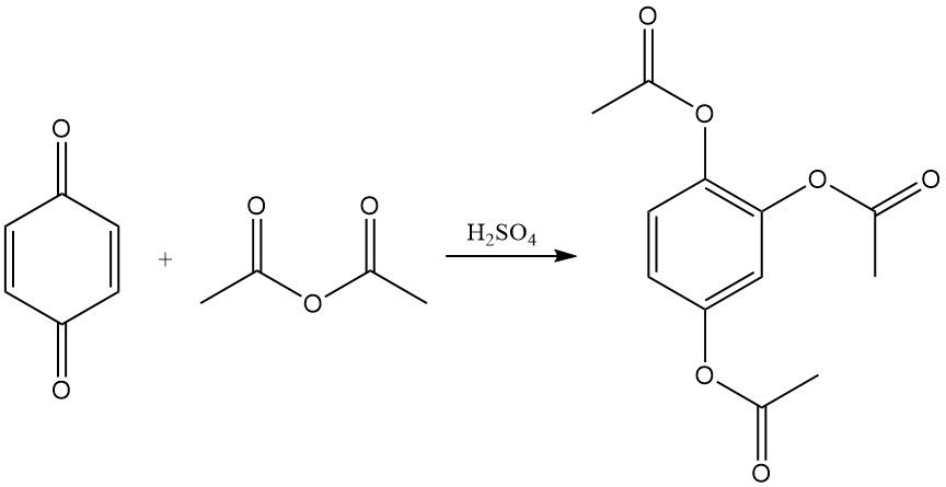 Reaction of p-Benzoquinone with acetic anhydride (Thiele-Winter reaction)