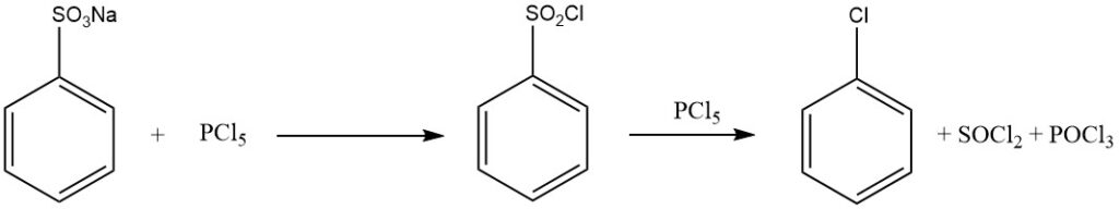 reaction of benzenesulfonic acid with phosphorus halogenides