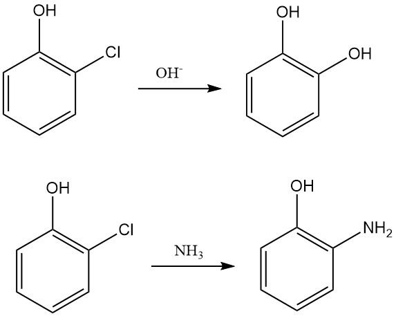 Nucleophilic substitution of 2-chlorophenol
