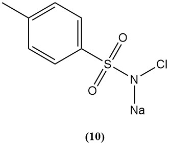Sodium N-chloro-p-toluenesulfonamide structure