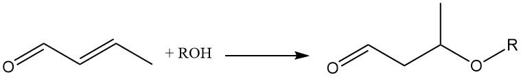 Addition of alcohols to crotonaldehyde