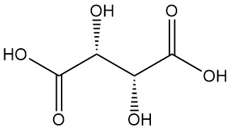 L(+)-Tartaric acid structure