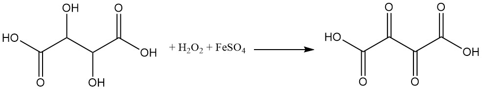Oxidation of tartaric acid by Fenton reagent