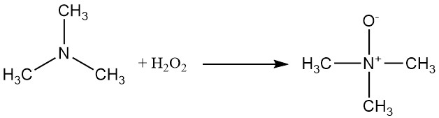 Oxidation of trimethylamine with hydrogen peroxide