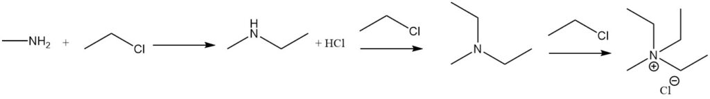 reaction of Methylamine with ethylchloride