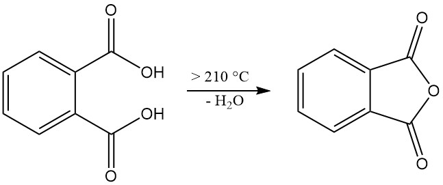 Dehydration of Phthalic Acid to phthalic anhydride