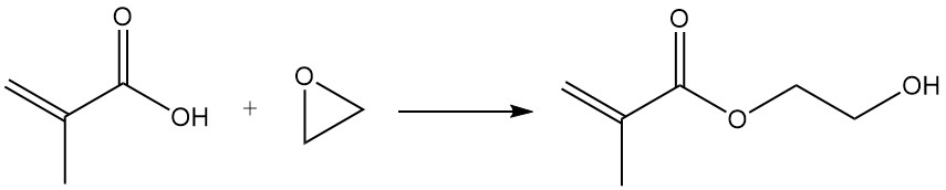 Reaction of the methacrylic acid group with epoxides