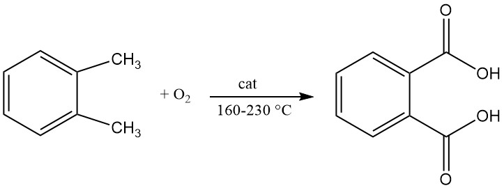 production of Phthalic Acid by oxidation of o-xylene