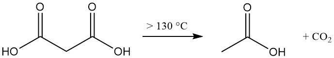 Thermal decomposition of malonic acid