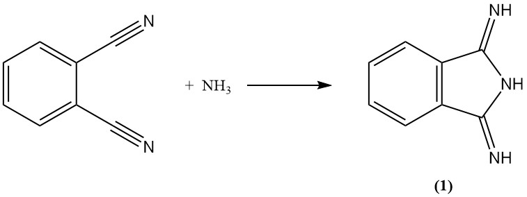 reaction of Phthalonitrile with ammonia to produce diiminoisoindoline