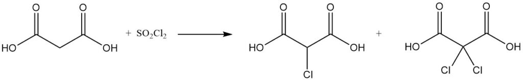 reaction of malonic acid with sulfuryl chloride