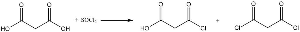 reaction of malonic acid with thionyl chloride