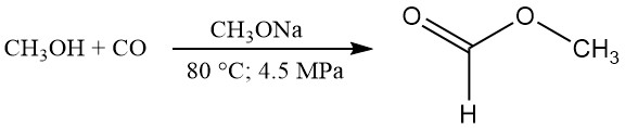 Carbonylation reaction of methanol