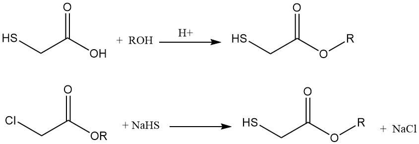 Production of Esters of thioglycolic acid