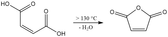 Production of Maleic Anhydride by Dehydration of maleic acid