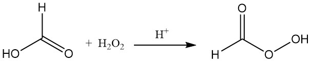 Reaction of formic acid with hydrogen peroxide