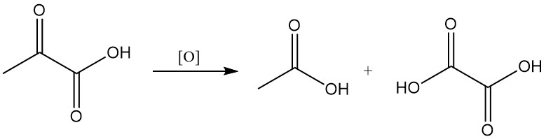 chemical Oxidation of pyruvic acid