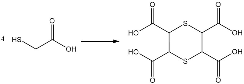 condensation reaction of thioglycolic acid