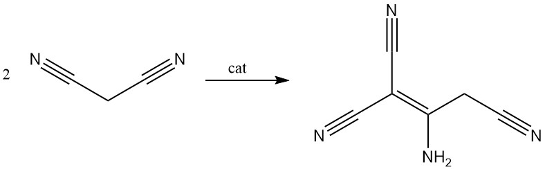 dimerization reaction of Malononitrile