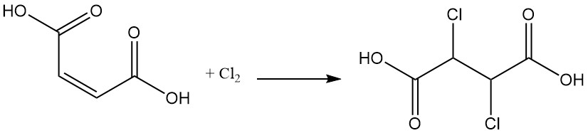 halogenation of maleic acid