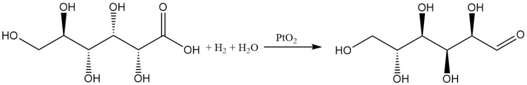 hydrogenation of gluconic acid to glucose