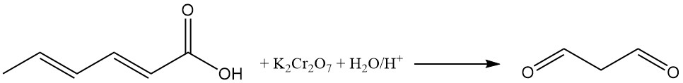 oxidation of acidic aqueous sorbic acid solutions with potassium dichromate