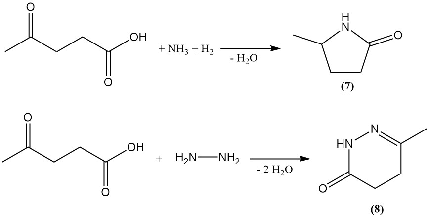 production of heterocyclic compounds from Levulinic acid