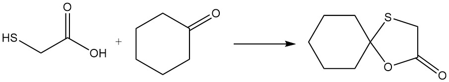 reaction of Mercaptoacetic acid with cyclohexanone