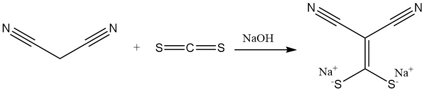 reaction of malononitrile with carbon disulfide