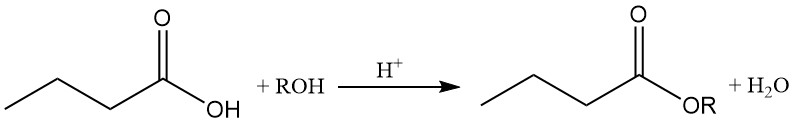 Esterification of butyric acid