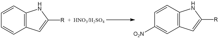 Nitration of substitued indole