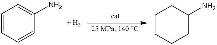 Production of Cyclohexylamine by hydrogenation of aniline