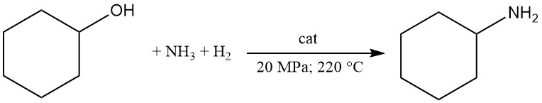 Production of Cyclohexylamine from cyclohexanaol