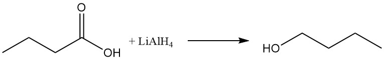 Reduction of butyric acid to butanol