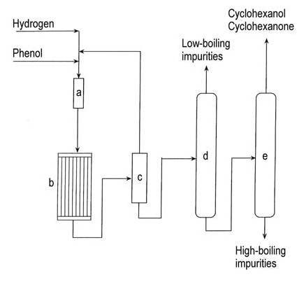 Vapor-phase phenol hydrogenation process