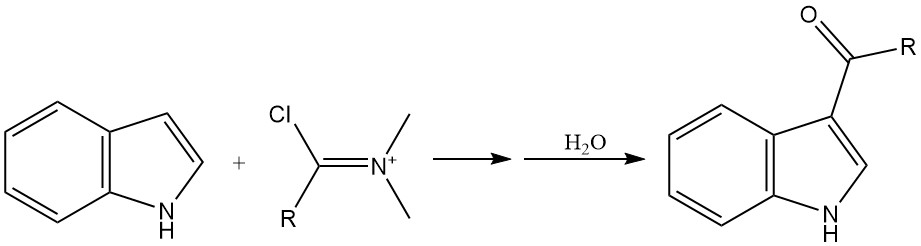 acylation of indole by The Vilsmeier-Haack reaction